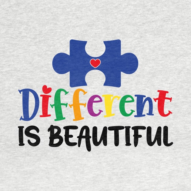 Different is Beautiful Autism Awareness Gift for Birthday, Mother's Day, Thanksgiving, Christmas by skstring